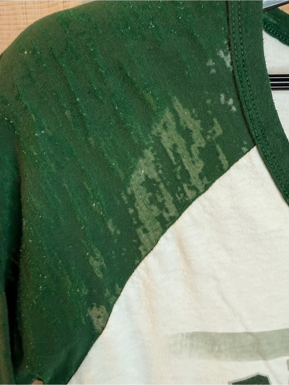 Women’s Spartans Raglan Henley Tee - Green/White - Picture 2 of 6